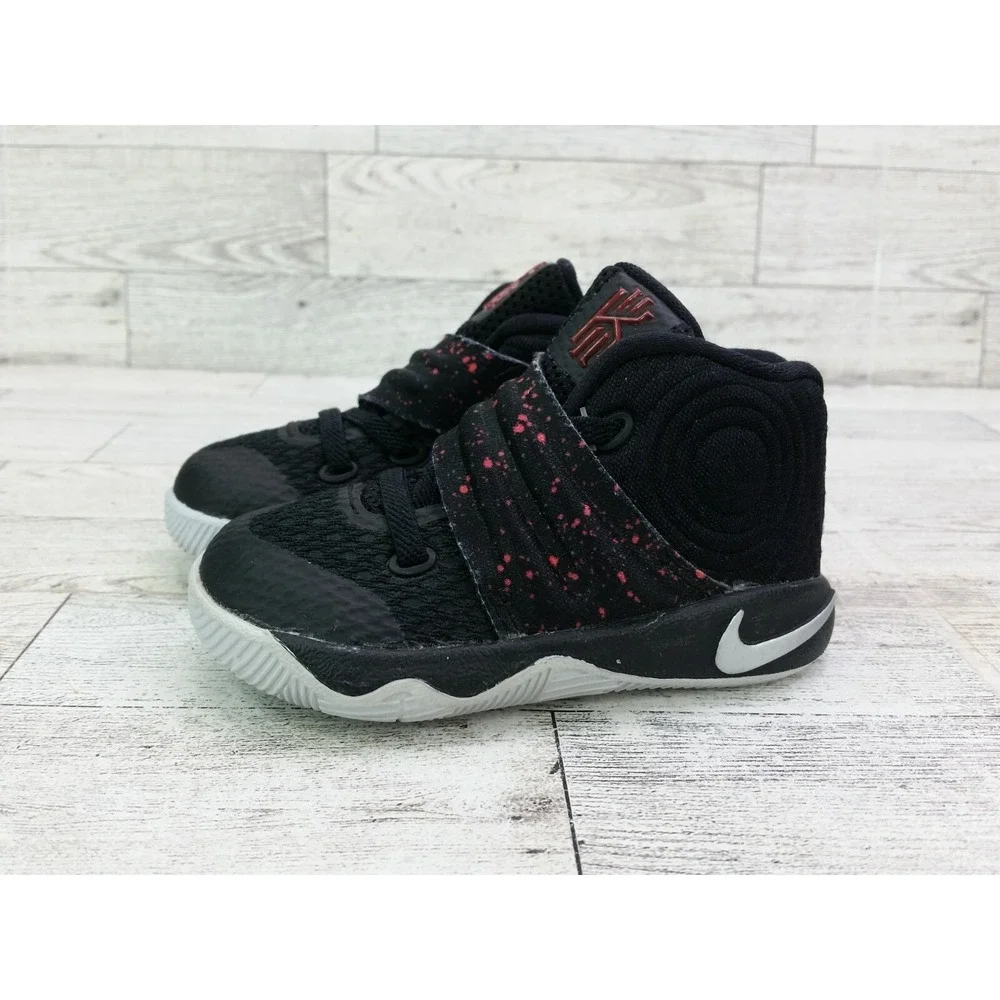 Toddler's Nike Kyrie 2 TD Black Bright Crimson Sneakers Shoes 827281-006 4C 4 C